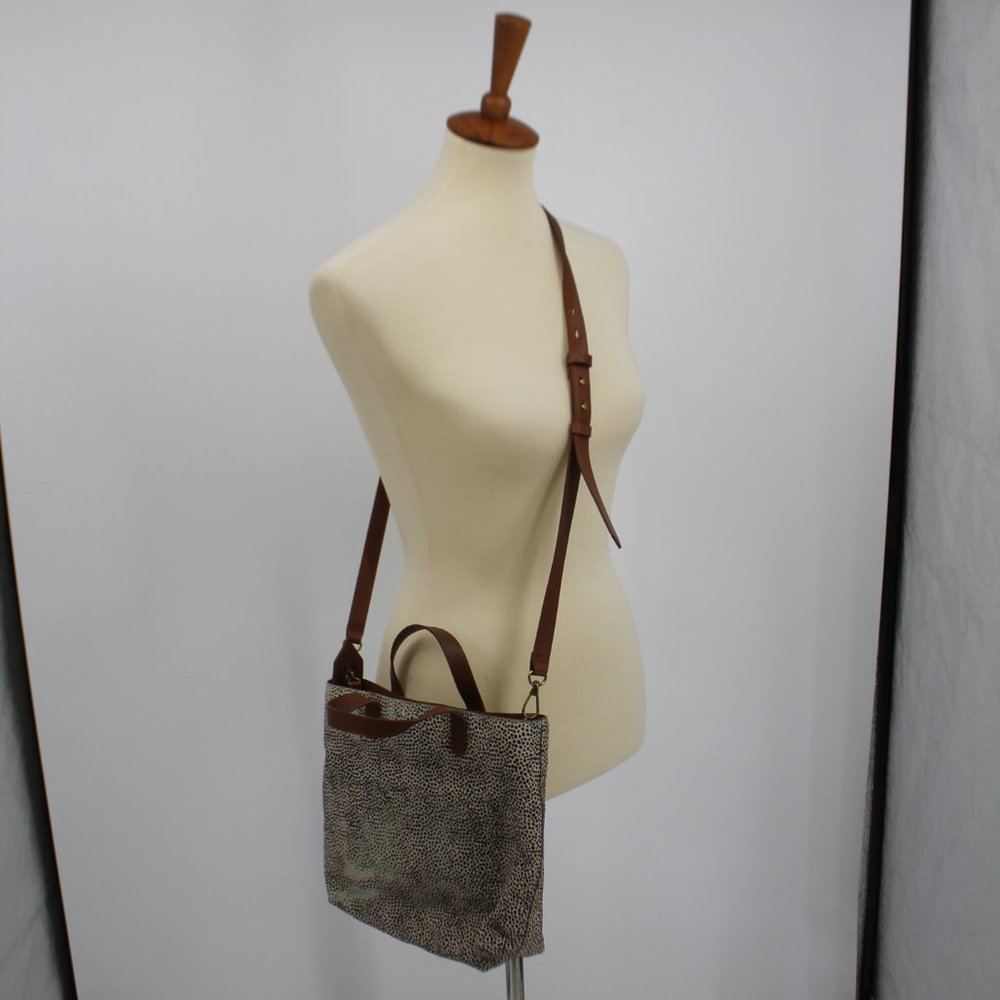 Madewell Cross Body Leather Speckled Fur Distressed Cross Body Purse Bag - Picture 4 of 12
